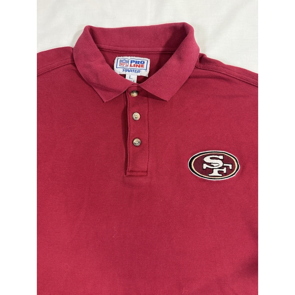 Vintage Starter 49ers Shirt Men L Golf Polo Pro Line NFL Football San Francisco